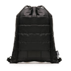 Branded RPET Puffer Drawstring Bag with Faux Leather Patch