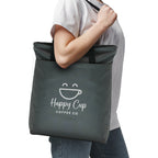 Branded 2-in-1 RPET Backpack and Shopper Bag in Dark Grey