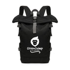 Branded RPET Roll Down Backpack with Laptop Pocket in Grey
