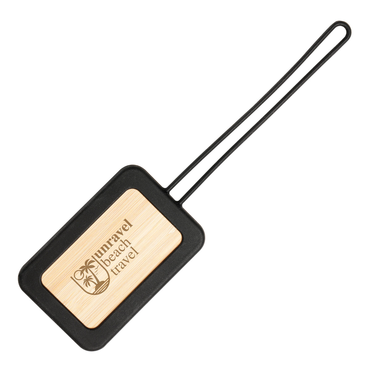 Branded Bamboo Luggage Tag with Silicone Cover