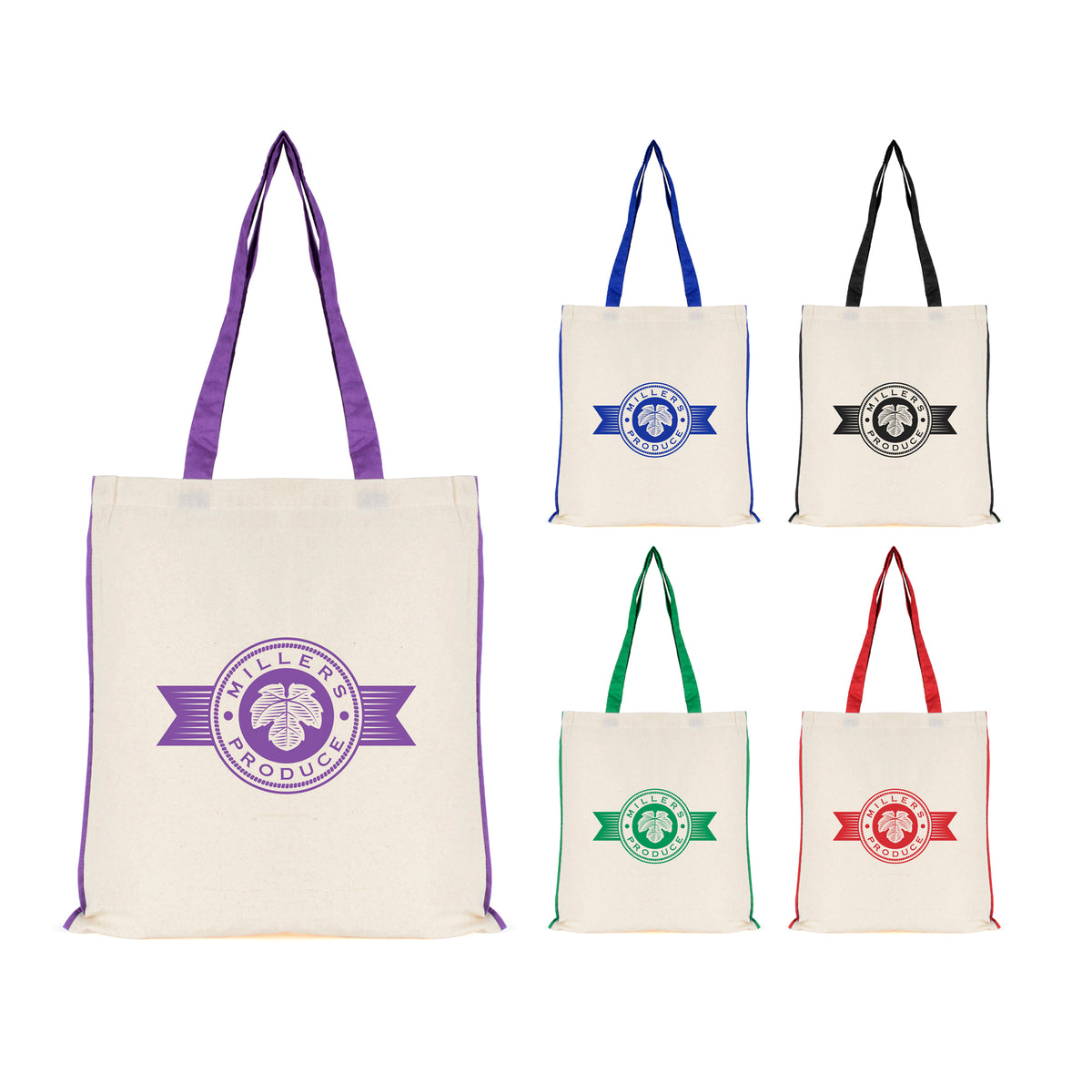 Branded Cotton Shopper with Coloured Piping