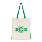 Branded Cotton Shopper with Coloured Piping in Green