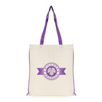 Branded Cotton Shopper with Coloured Piping in Purple