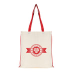 Branded Cotton Shopper with Coloured Piping in Red