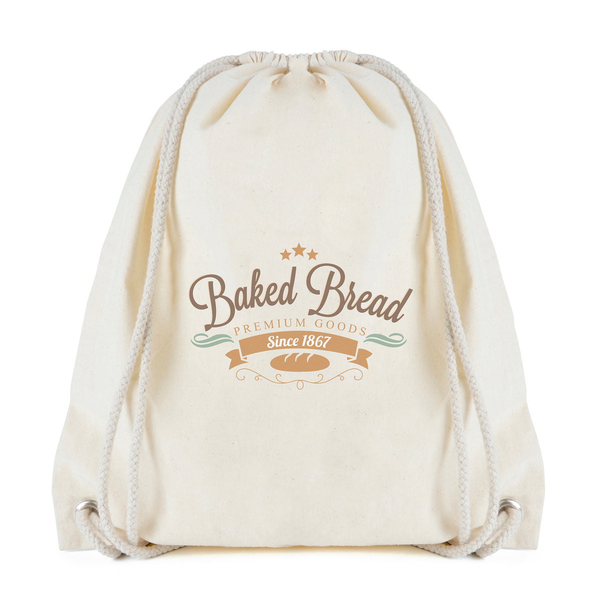 Branded Natural Cotton Drawstring Bag