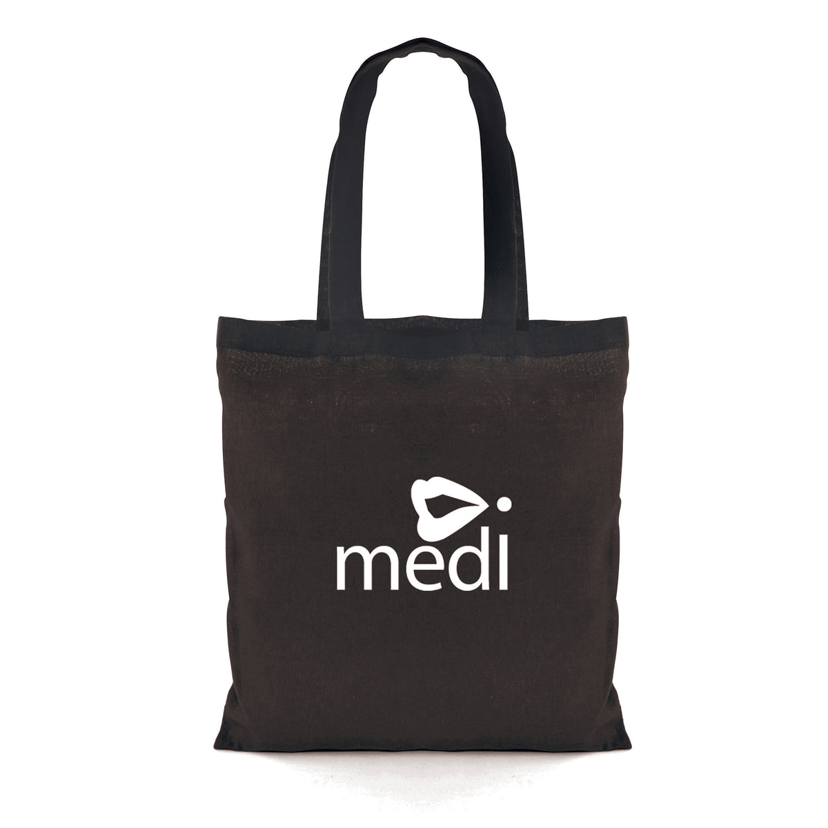 Branded Coloured Cotton Shopper Bag (5oz) in Black
