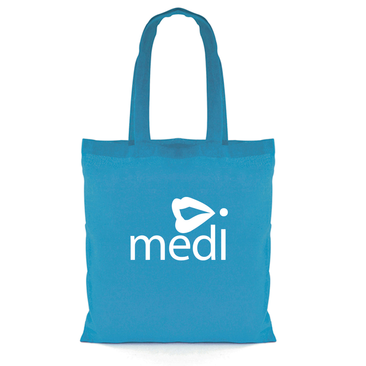 Branded Coloured Cotton Shopper Bag (5oz) in Cyan