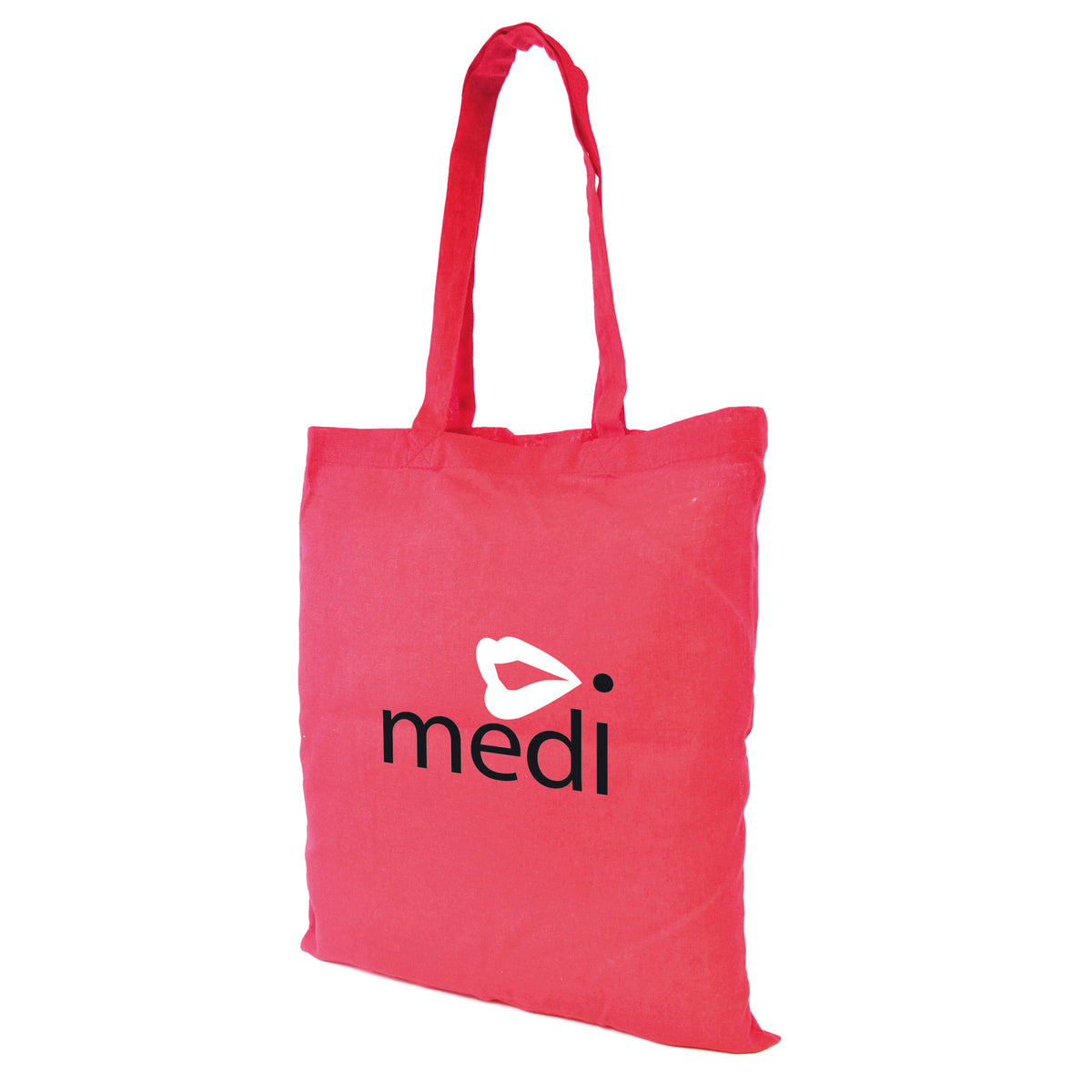 Branded Coloured Cotton Shopper Bag (5oz) in Red