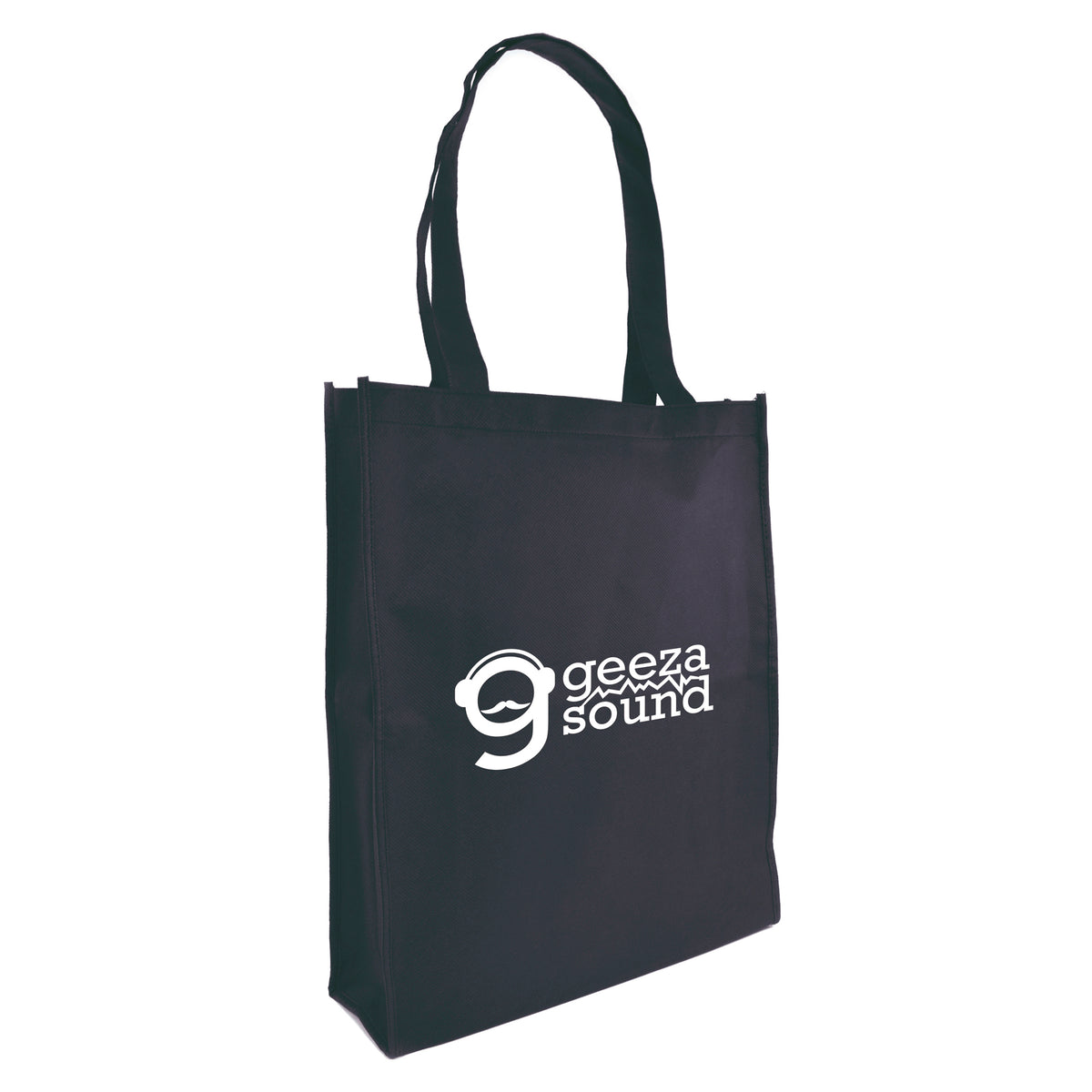Branded Recyclable Non Woven Shopper with Gusset in Black