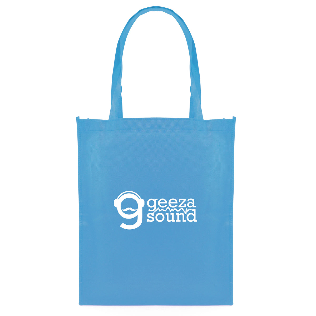 Branded Recyclable Non Woven Shopper with Gusset in Cyan