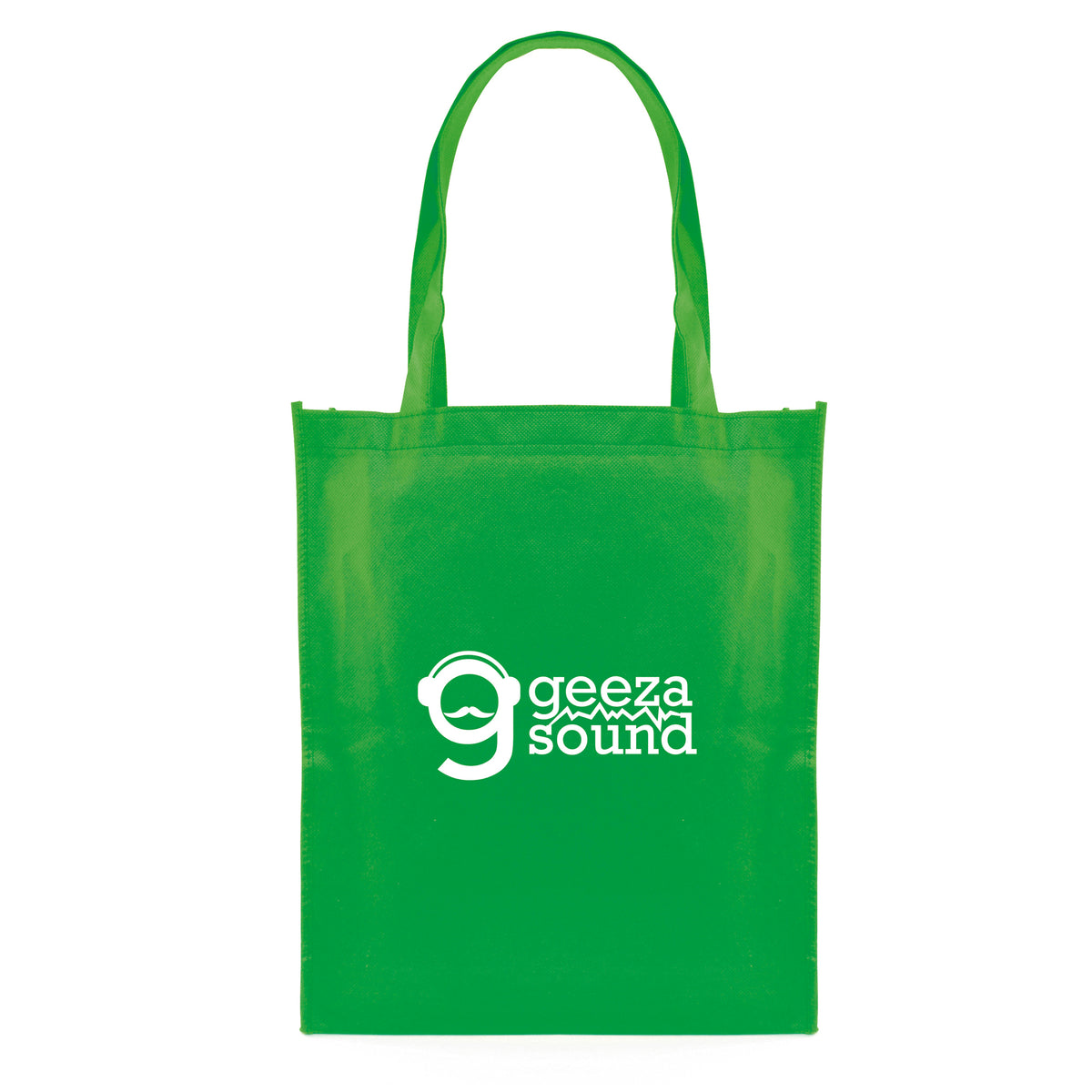 Branded Recyclable Non Woven Shopper with Gusset in Green