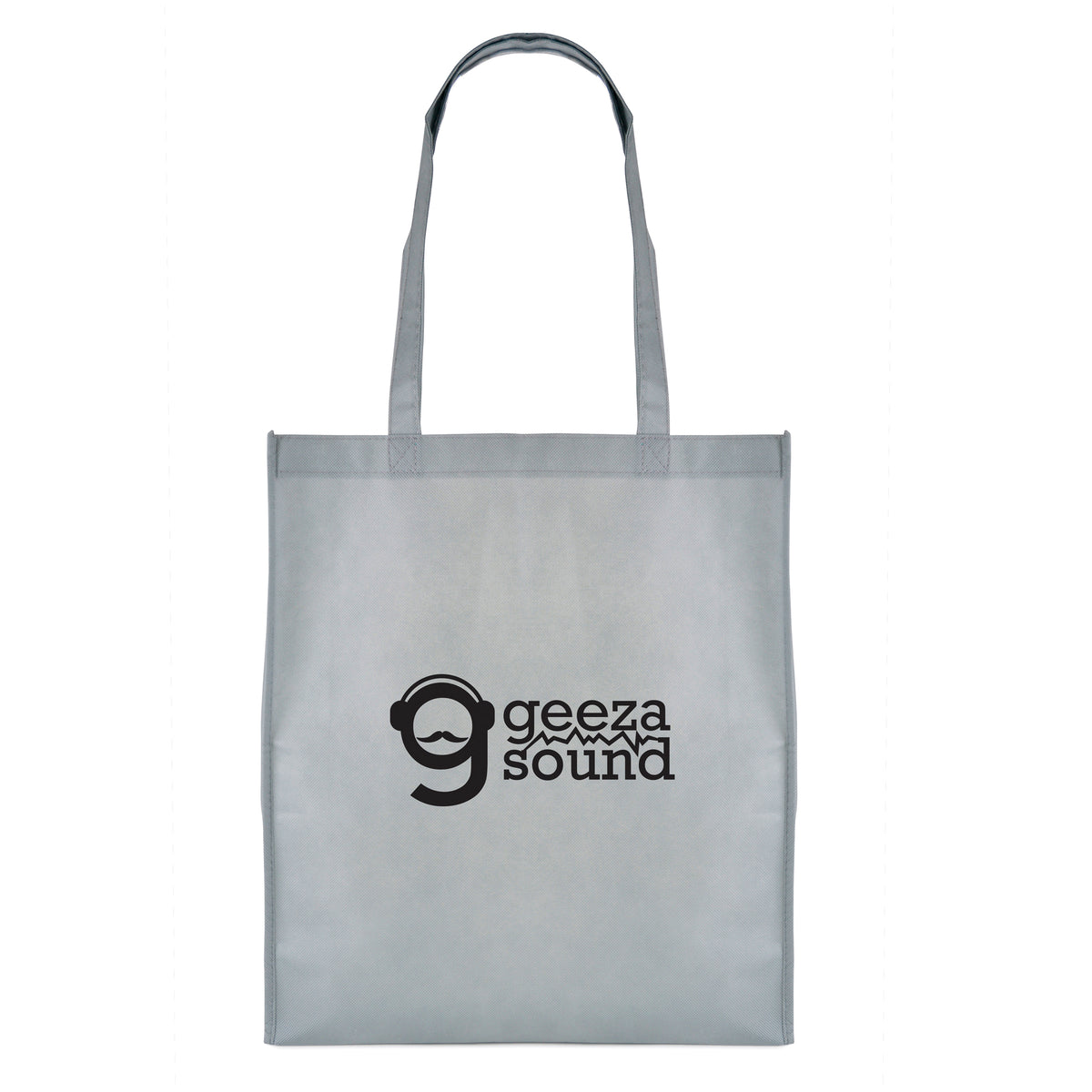 Branded Recyclable Non Woven Shopper with Gusset in Grey