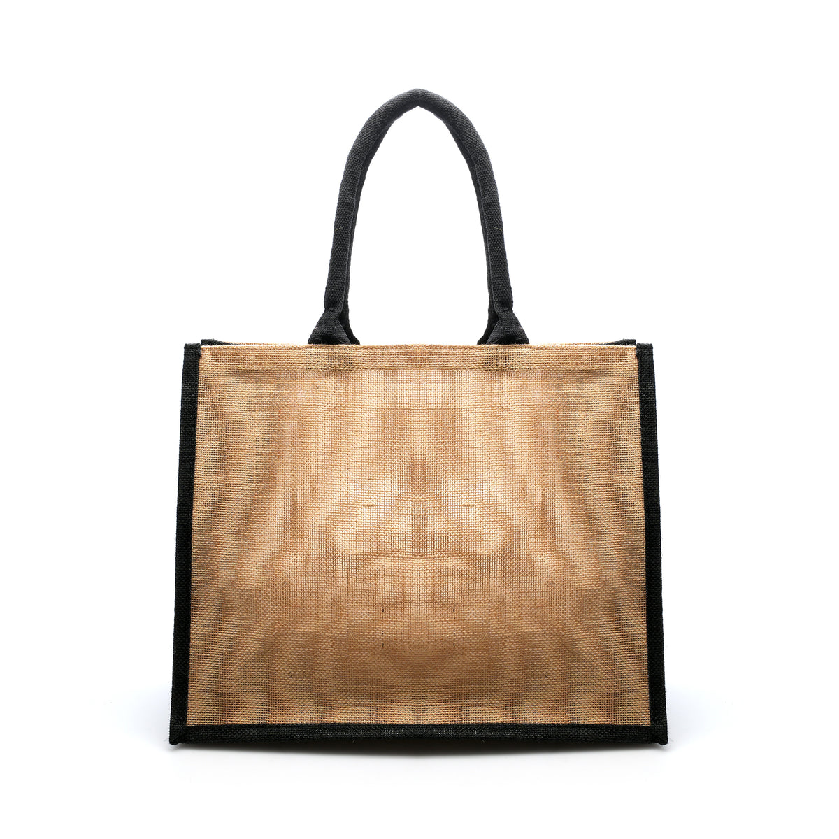 Branded Large Jute Shopper with Coloured Trim