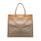 Branded Laminated Jute Shopper with Canvas Front Pocket