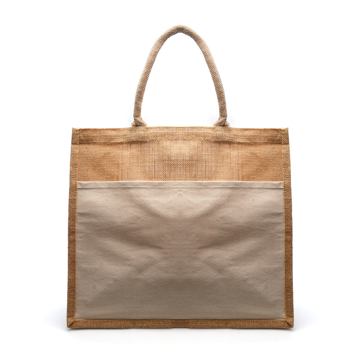 Branded Laminated Jute Shopper with Canvas Front Pocket