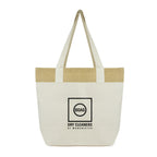 Branded Cotton Shopper with Jute Stripe