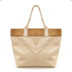 Branded Cotton Shopper with Jute Stripe