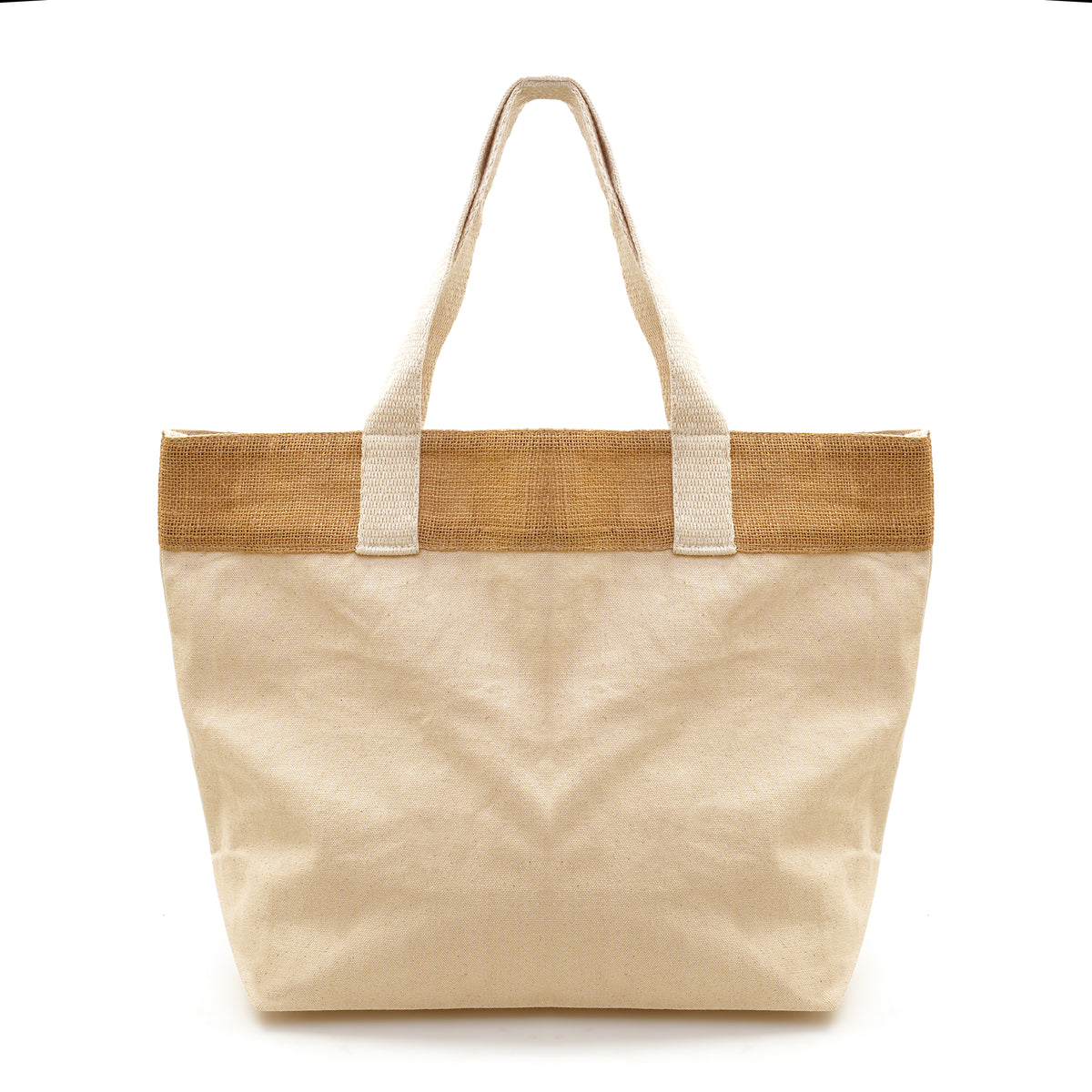 Branded Cotton Shopper with Jute Stripe