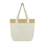 Branded Cotton Shopper with Jute Stripe