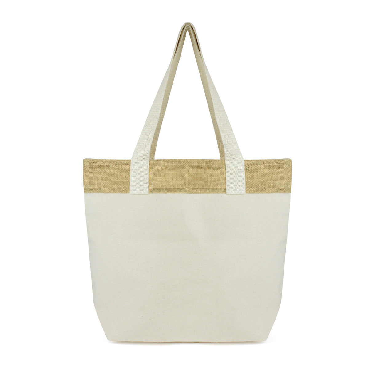 Branded Cotton Shopper with Jute Stripe