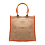 Branded Medium Jute Shopper with Coloured Trim