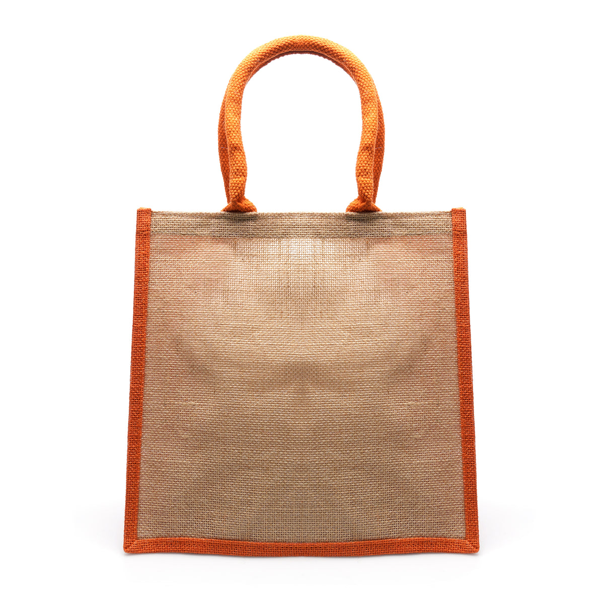 Branded Medium Jute Shopper with Coloured Trim