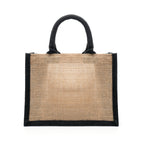 Branded Mini Jute Shopper with Coloured Trim
