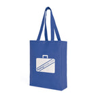 Branded Coloured Cotton Shopper with Gusset (10oz) in Blue