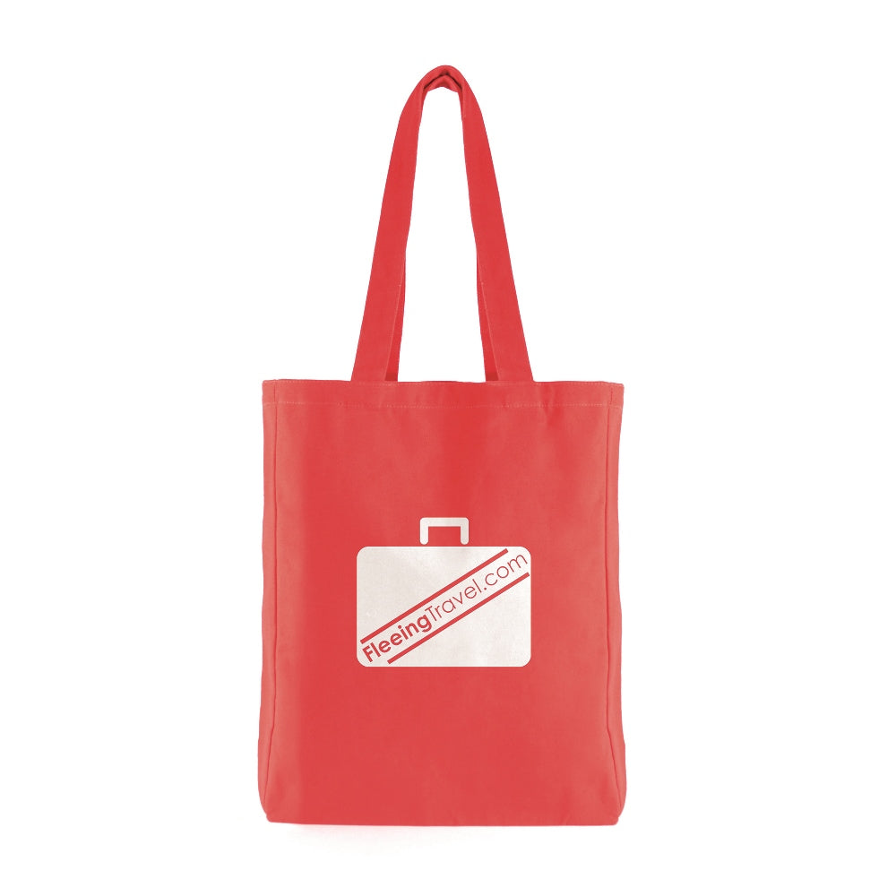 Branded Coloured Cotton Shopper with Gusset (10oz) in Red