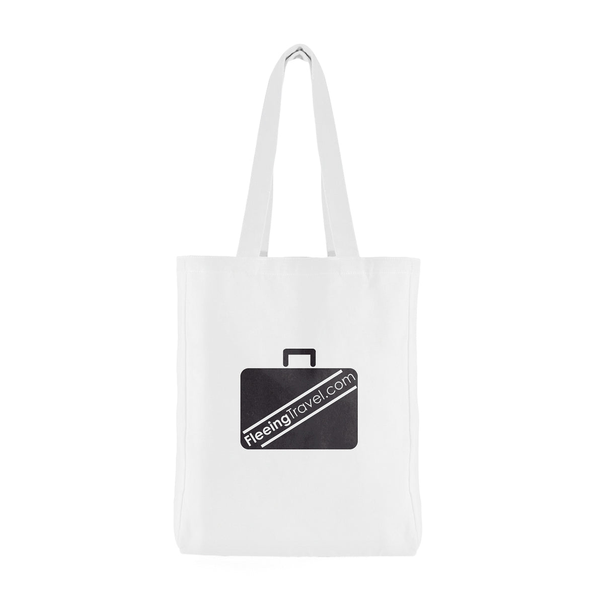 Branded Coloured Cotton Shopper with Gusset (10oz) in White