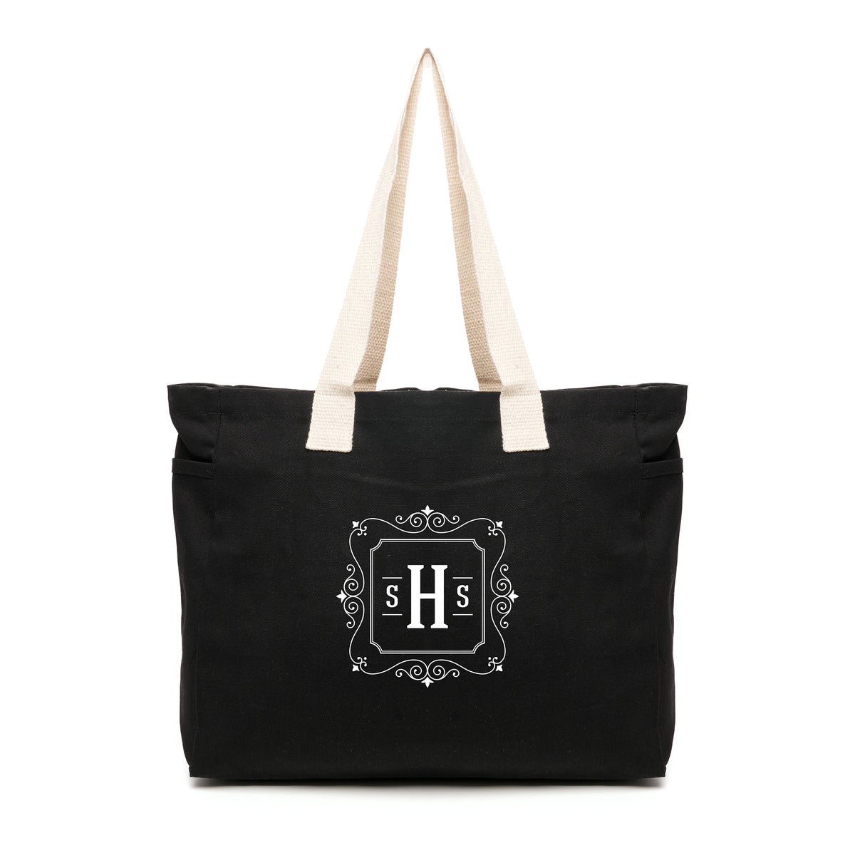 Branded Coloured Cotton Tote with Side Pockets