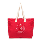 Branded Coloured Cotton Tote with Side Pockets in Red