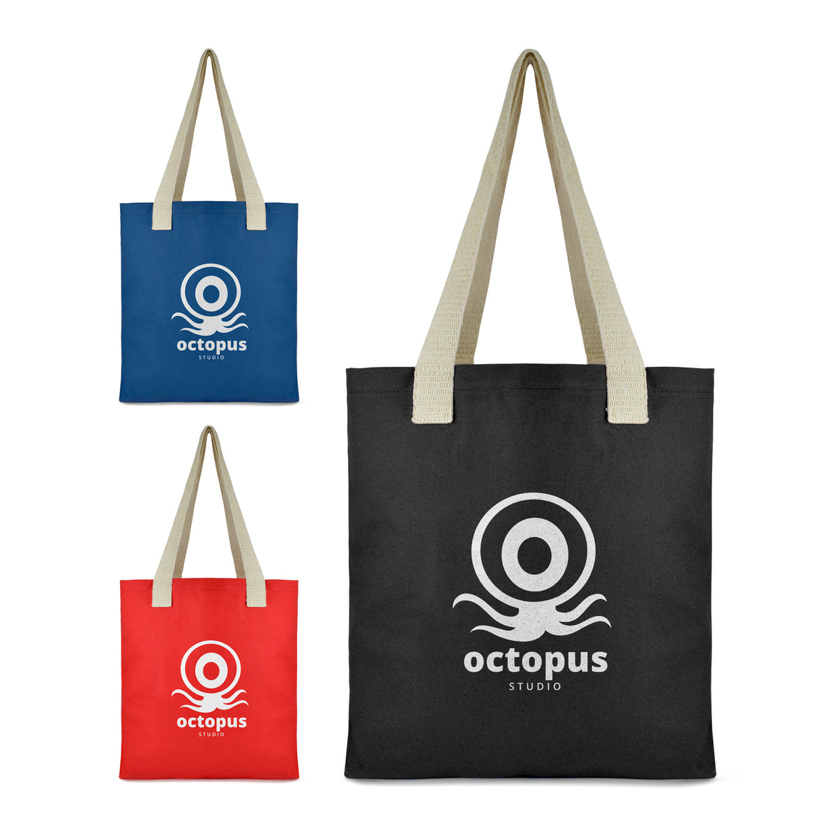 Branded Coloured Canvas Shopper with Cotton Webbing Handles