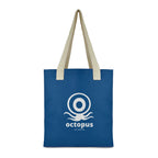 Branded Coloured Canvas Shopper with Cotton Webbing Handles in Blue