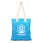 Branded Coloured Canvas Shopper with Cotton Webbing Handles in Cyan