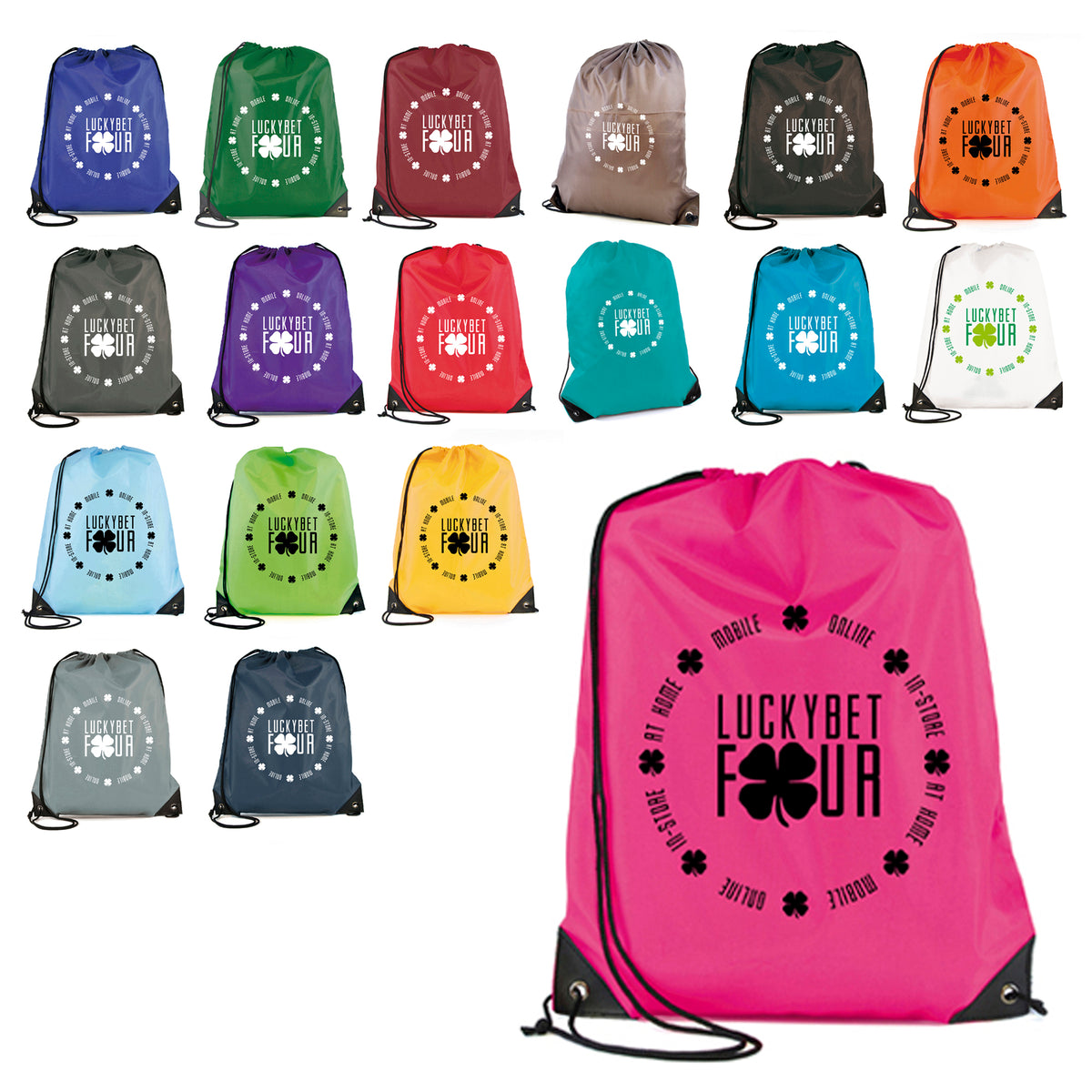 Branded Polyester Drawstring Bag with PU Corners