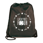 Branded Polyester Drawstring Bag with PU Corners in Black