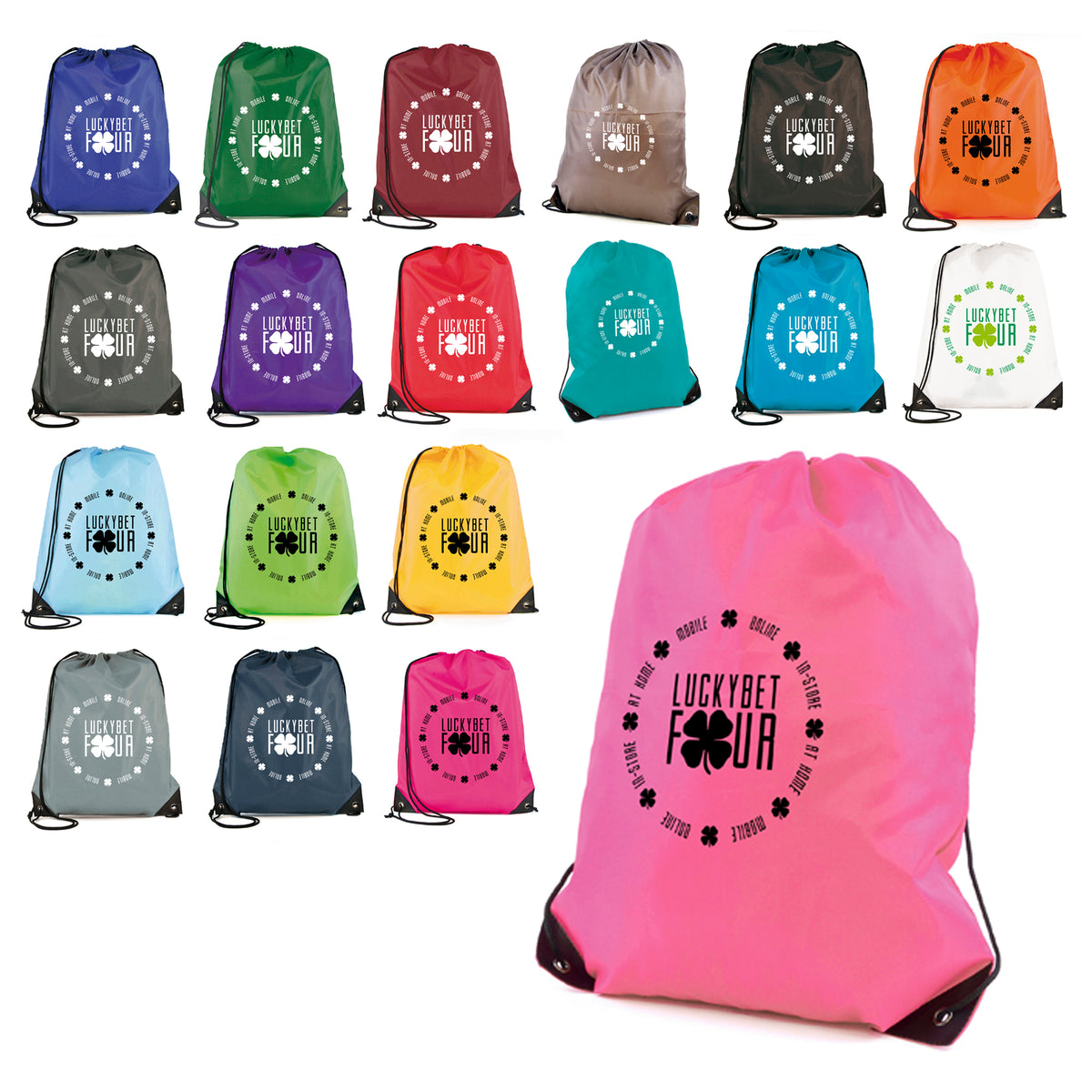 Branded Polyester Drawstring Bag with PU Corners