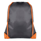 Branded Black Drawstring Bag with Coloured String and Corners