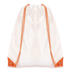 Branded White Drawstring Bag with Coloured String and Corners