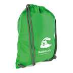 Branded 300D Polyester Drawstring Bag with Side Pocket in Green