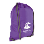 Branded 300D Polyester Drawstring Bag with Side Pocket in Purple