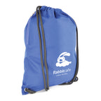 Branded 300D Polyester Drawstring Bag with Side Pocket in Royal Blue