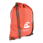 Branded 300D Polyester Drawstring Bag with Side Pocket in Red