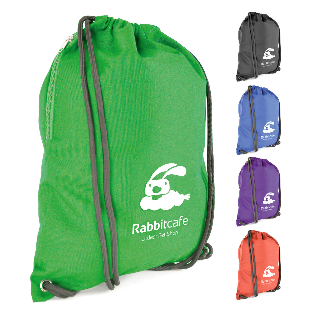 Branded 300D Polyester Drawstring Bag with Side Pocket