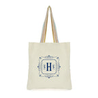 Branded Natural Cotton Shopper with Rainbow Striped Handles