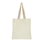 Branded Natural Cotton Shopper with Rainbow Striped Handles