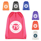 Branded Non Woven Drawstring Bag with Coloured String