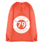 Branded Non Woven Drawstring Bag with Coloured String in Red