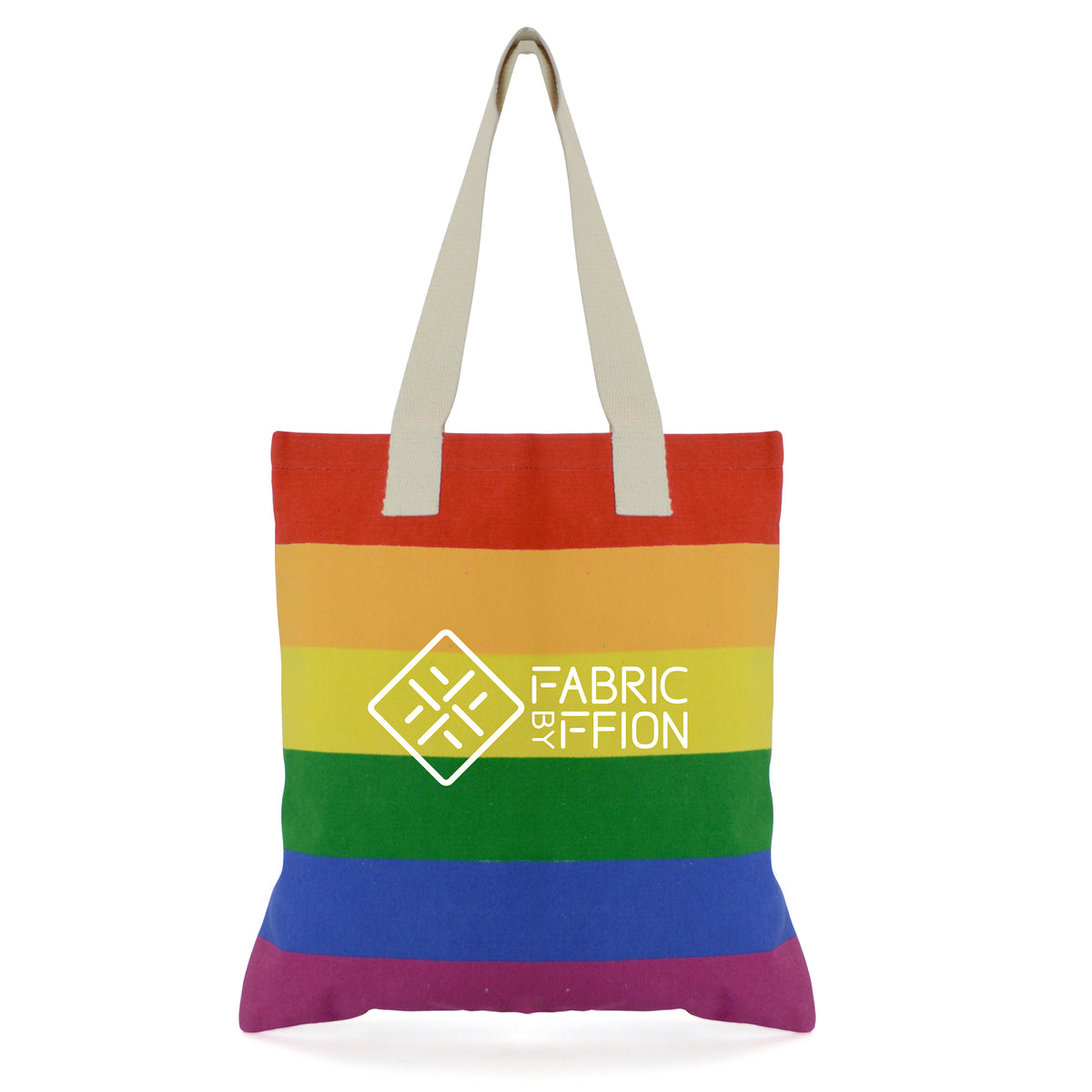 Branded Rainbow Striped 10oz Cotton Shopper
